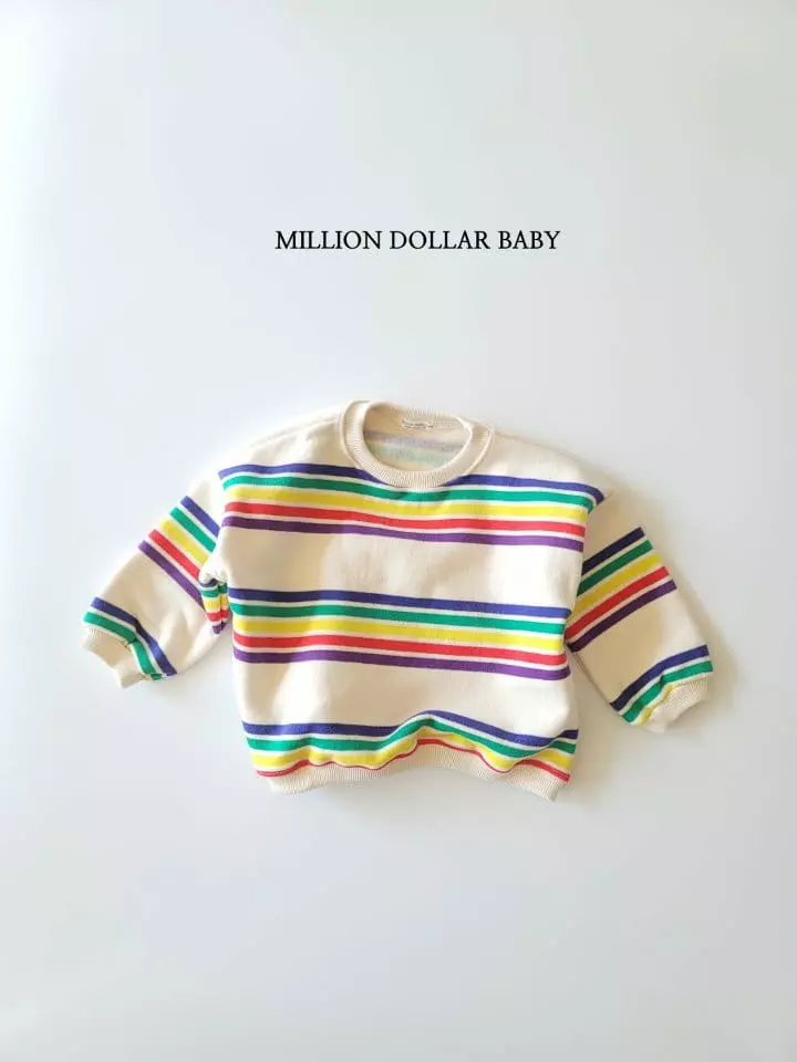 Million Dollar Baby - Korean Children Fashion - #Kfashion4kids - 5 Color Stripes Sweatsirt - 6