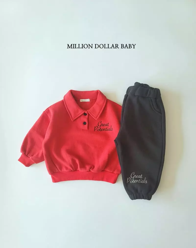 Million Dollar Baby - Korean Children Fashion - #fashionkids - Greet Collar Sweatshirt - 3