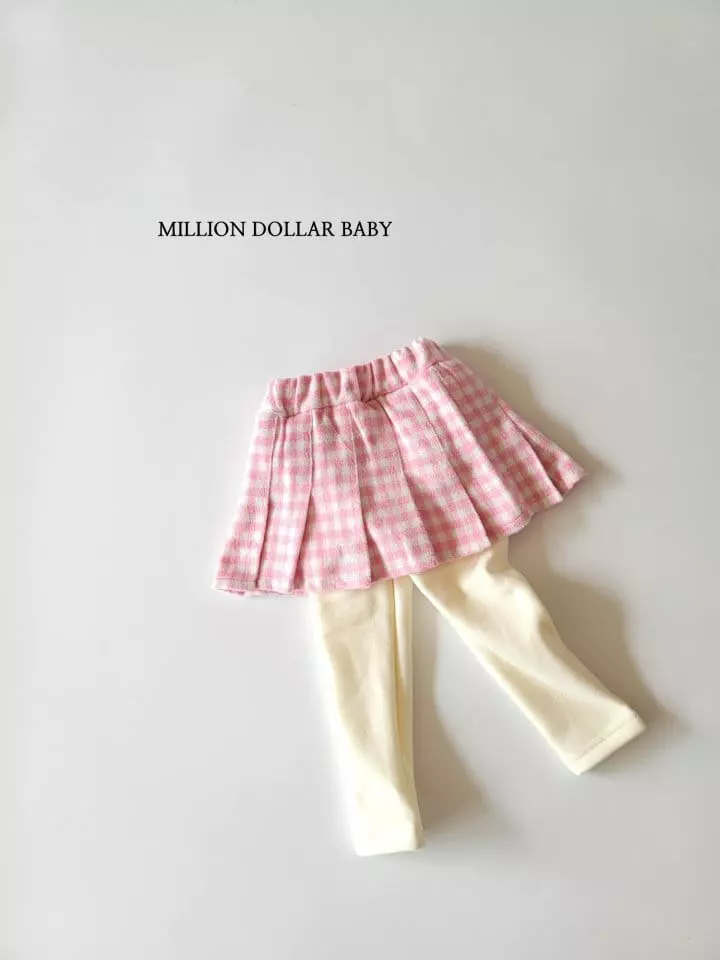 Million Dollar Baby - Korean Children Fashion - #kidsshorts - Vivi Check Skirt Leggings - 2