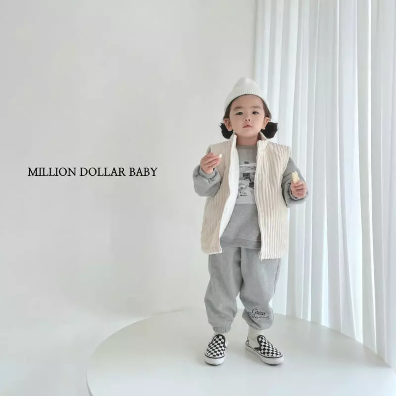 Million Dollar Baby - Korean Children Fashion - #kidsshorts - Big Rib Vest - 3