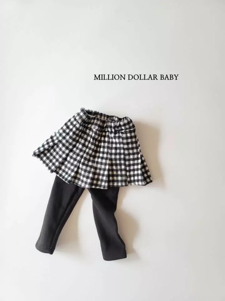 Million Dollar Baby - Korean Children Fashion - #kidsstore - Vivi Check Skirt Leggings - 3