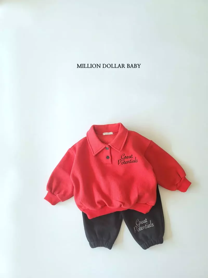 Million Dollar Baby - Korean Children Fashion - #kidsstore - Greet Collar Sweatshirt - 5