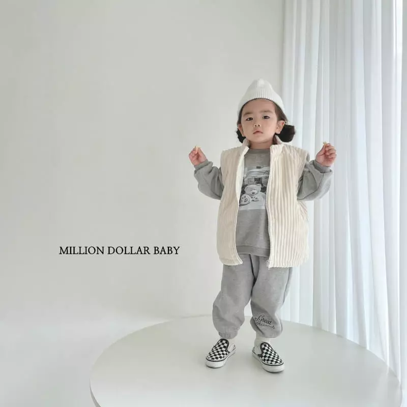 Million Dollar Baby - Korean Children Fashion - #kidsshorts - Big Rib Vest - 4