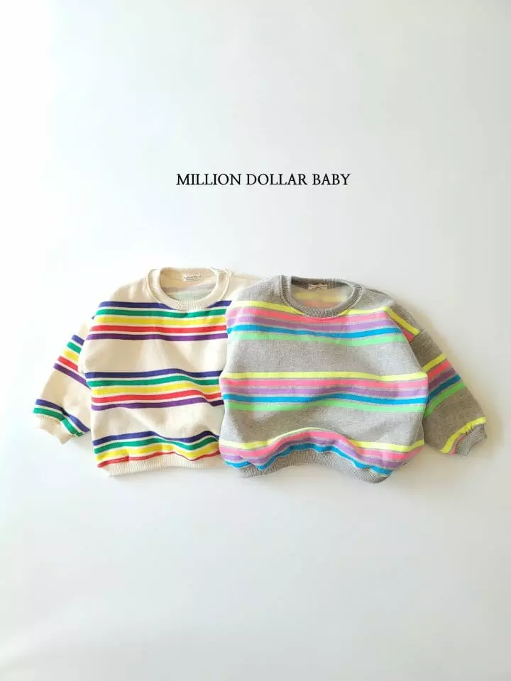 Million Dollar Baby - Korean Children Fashion - #littlefashionista - 5 Color Stripes Sweatsirt - 7