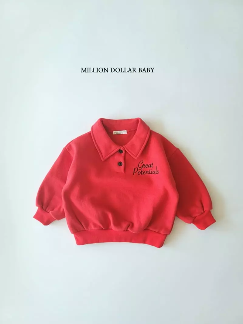 Million Dollar Baby - Korean Children Fashion - #littlefashionista - Greet Collar Sweatshirt - 8
