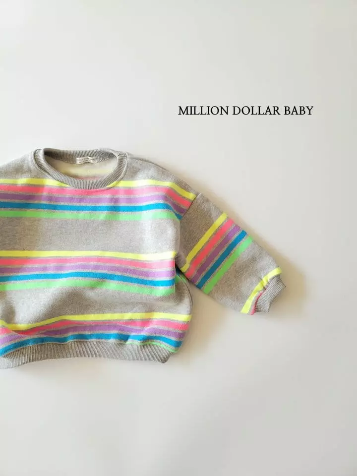 Million Dollar Baby - Korean Children Fashion - #magicofchildhood - 5 Color Stripes Sweatsirt - 8