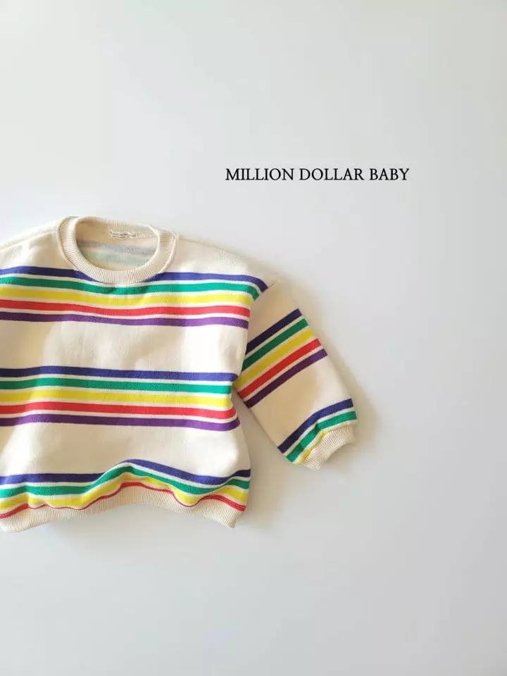Million Dollar Baby - Korean Children Fashion - #minifashionista - 5 Color Stripes Sweatsirt - 9