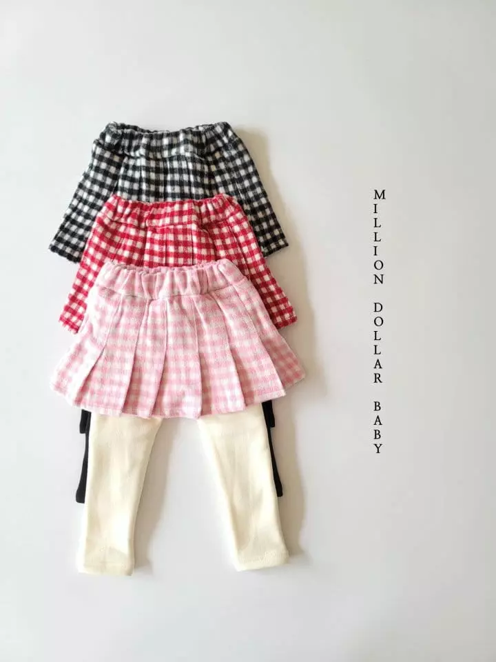 Million Dollar Baby - Korean Children Fashion - #minifashionista - Vivi Check Skirt Leggings - 8