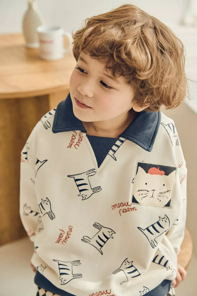 Mimico - Korean Children Fashion - #Kfashion4kids - Collar Warm Tee - 5