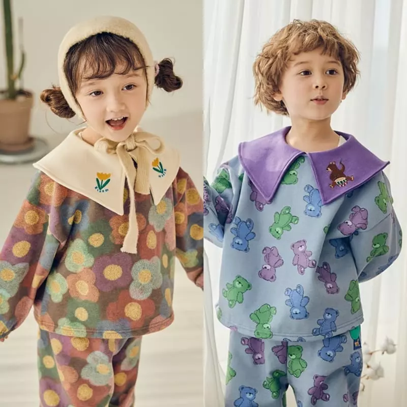 Mimico - Korean Children Fashion - #discoveringself - Bear Flower Tee