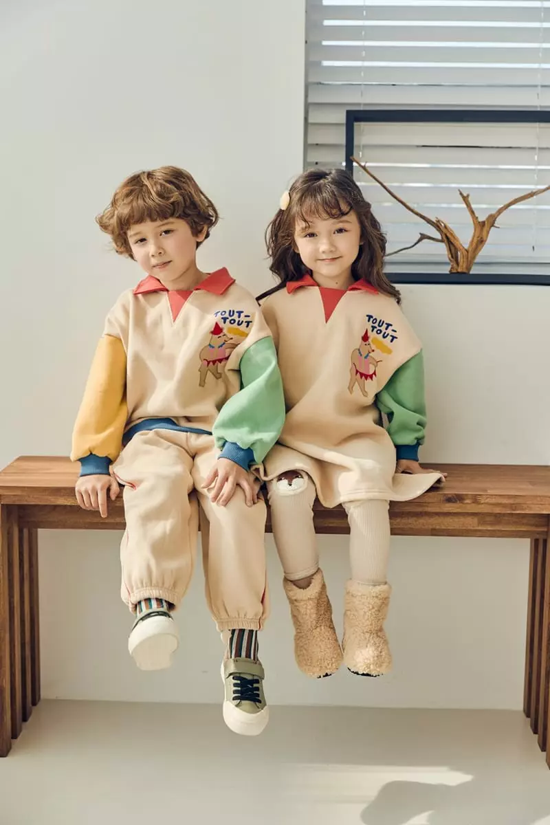 Mimico - Korean Children Fashion - #kidsshorts - Warm Top Bottom Set - 10