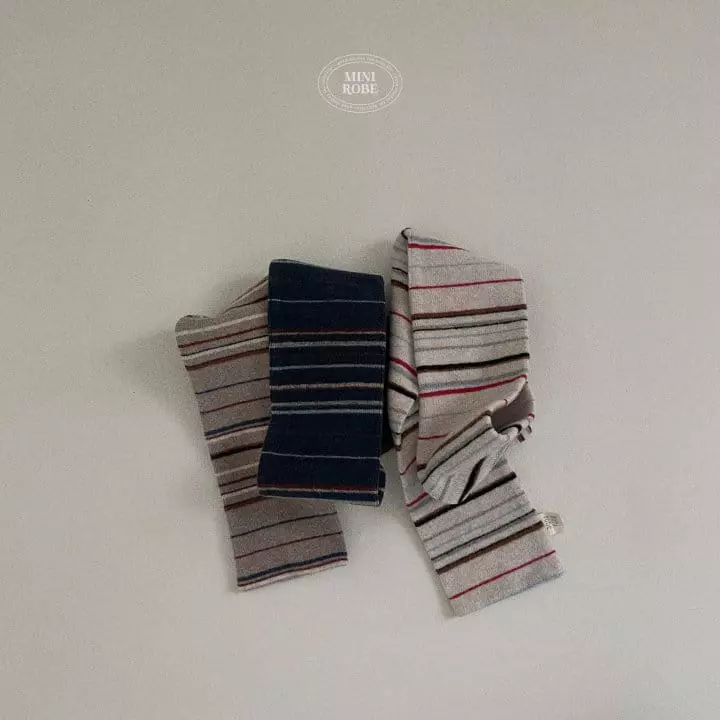 Mini Robe - Korean Baby Fashion - #babyfever - Knit Stripes Scarf - 2