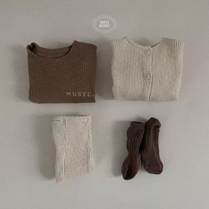 Mini Robe - Korean Baby Fashion - #babyfever - Cardigan Set - 6