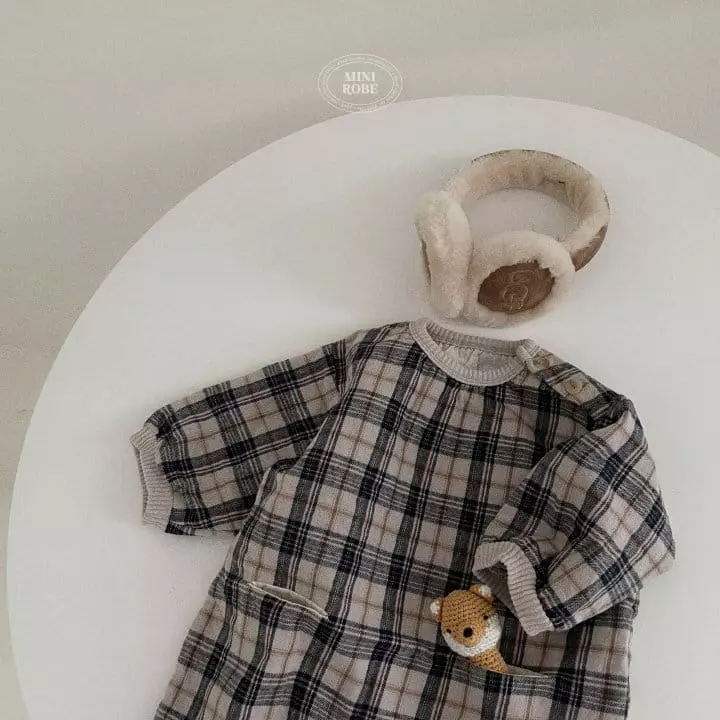 Mini Robe - Korean Baby Fashion - #babyfever - Check Bebe Bodysuit - 7