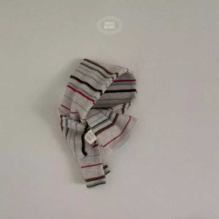 Mini Robe - Korean Baby Fashion - #babygirlfashion - Knit Stripes Scarf - 3