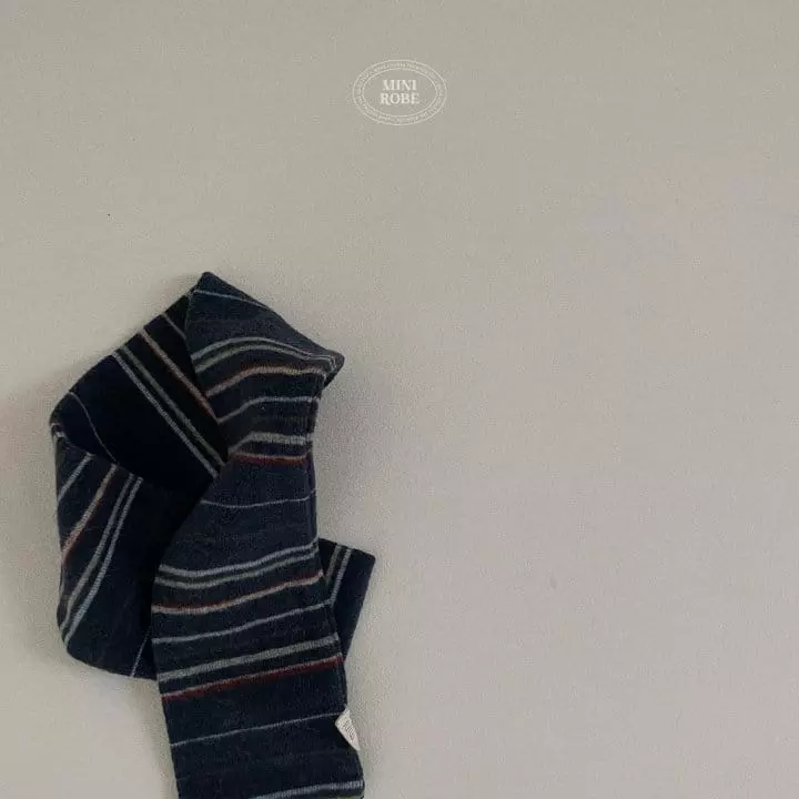 Mini Robe - Korean Baby Fashion - #babygirlfashion - Knit Stripes Scarf - 4