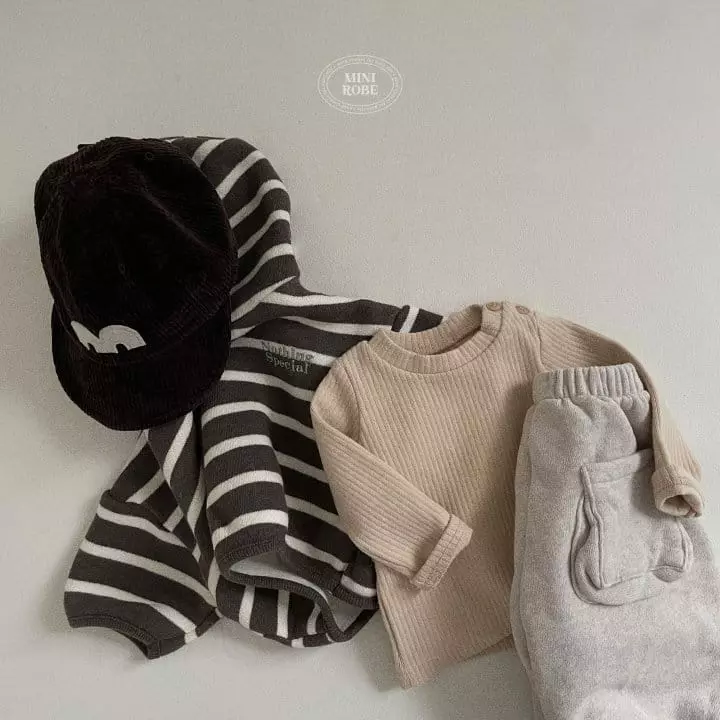 Mini Robe - Korean Baby Fashion - #babyoninstagram - Natural Mock Neck Tee - 11