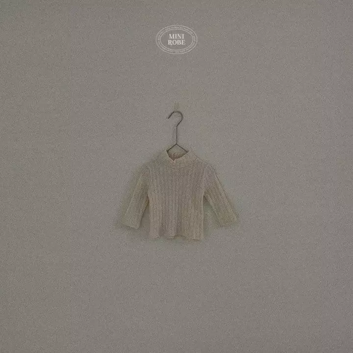 Mini Robe - Korean Baby Fashion - #babyoutfit - Choco Turtleneck Tee