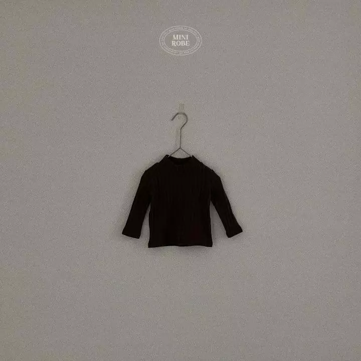 Mini Robe - Korean Baby Fashion - #babyoutfit - Choco Turtleneck Tee - 2