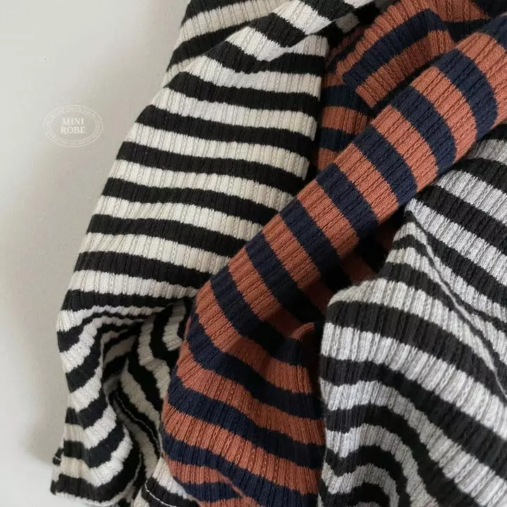 Mini Robe - Korean Baby Fashion - #babyoutfit - Choco Stripes Turtleneck 