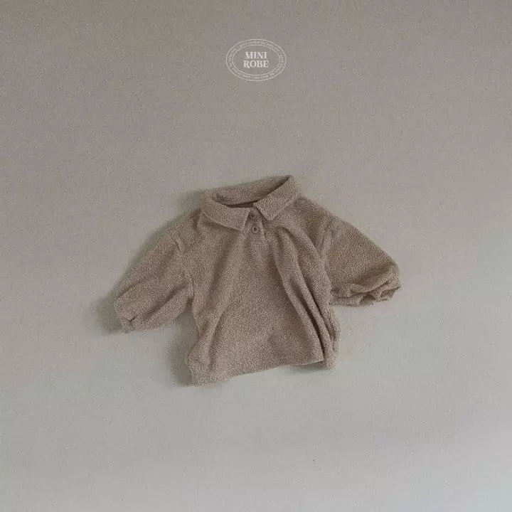 Mini Robe - Korean Baby Fashion - #babyoutfit - Terry Long Collar Tee - 2
