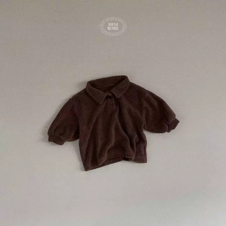 Mini Robe - Korean Baby Fashion - #babyoutfit - Terry Long Collar Tee - 4