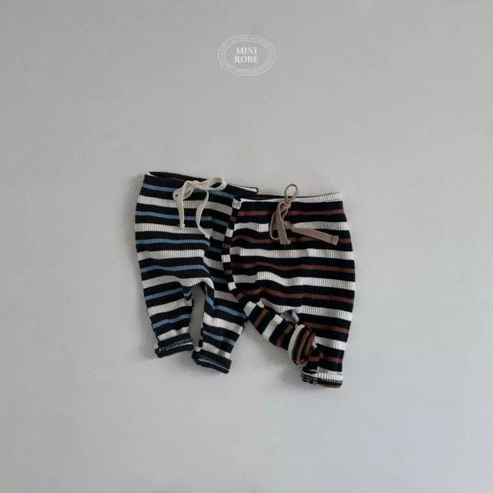 Mini Robe - Korean Baby Fashion - #babywear - Rib Stripes Leggings