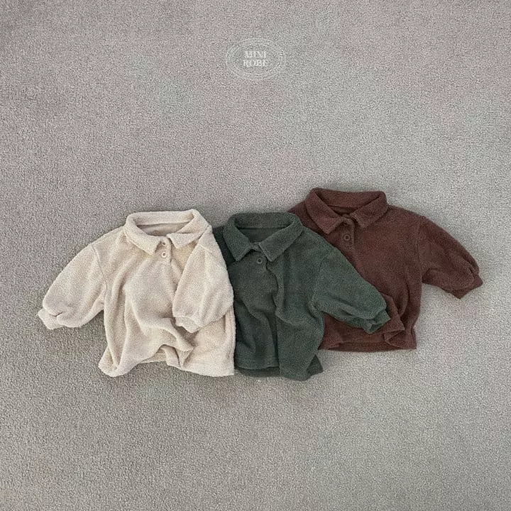Mini Robe - Korean Baby Fashion - #onlinebabyboutique - Terry Long Collar Tee - 5