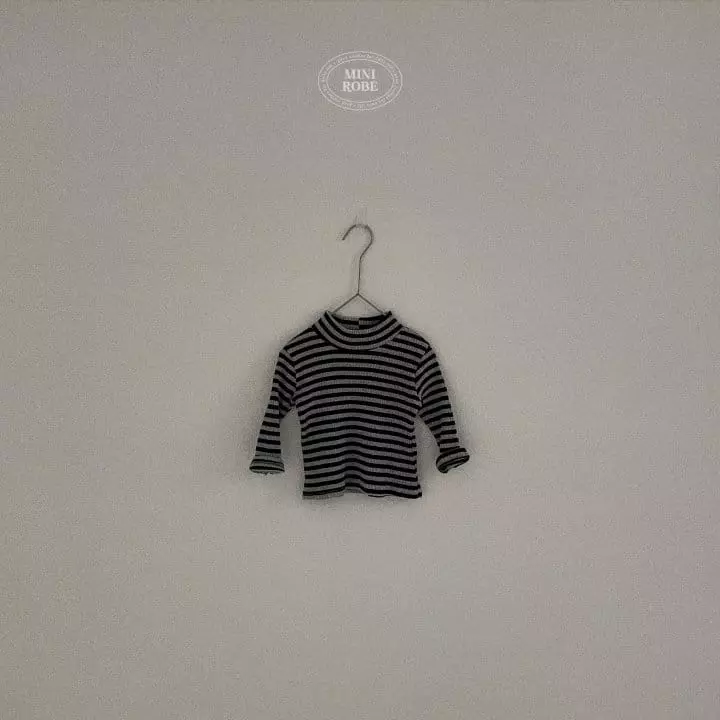 Mini Robe - Korean Baby Fashion - #onlinebabyboutique - Choco Stripes Turtleneck  - 4
