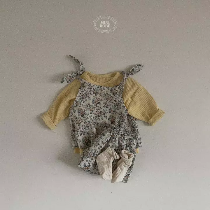 Mini Robe - Korean Baby Fashion - #onlinebabyshop - Ribbon Top Bottom Set - 6