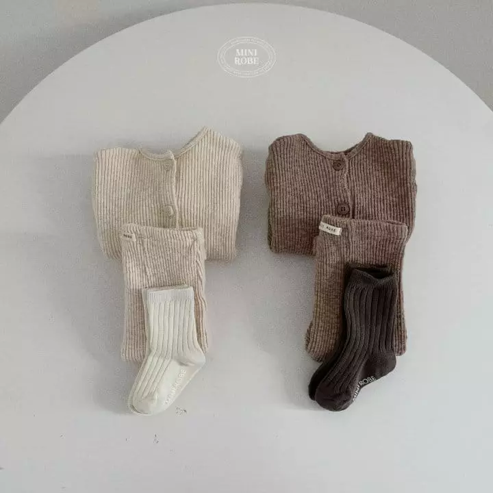 Mini Robe - Korean Baby Fashion - #smilingbaby - Cardigan Set