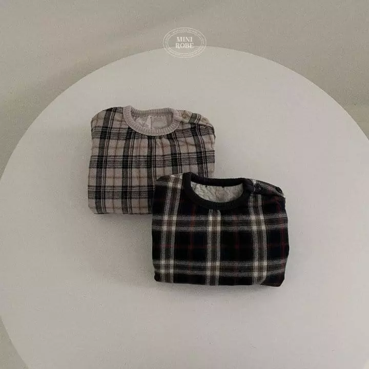 Mini Robe - Korean Baby Fashion - #smilingbaby - Check Bebe Bodysuit - 2