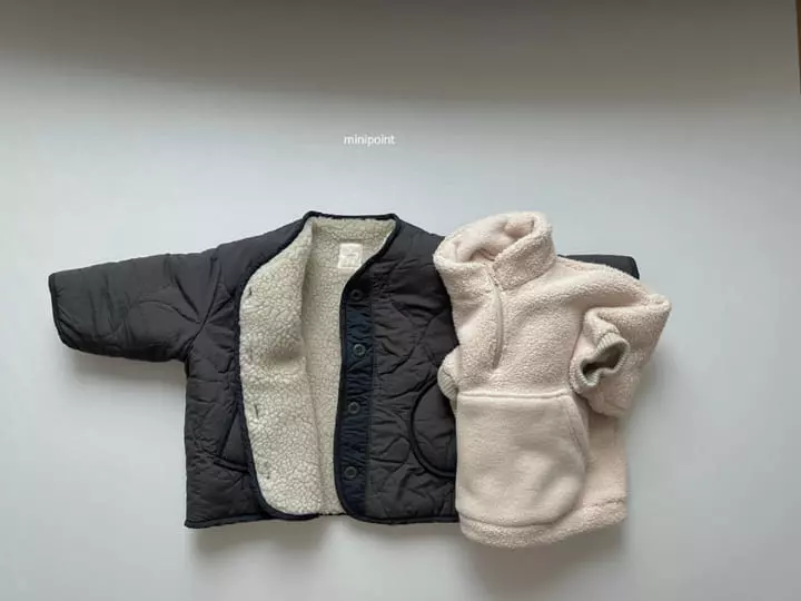 Minipoint - Korean Children Fashion - #prettylittlegirls - Zipper Boa Sweatshirt