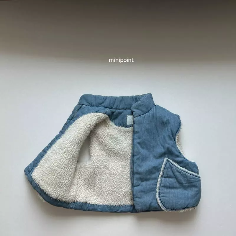 Minipoint - Korean Children Fashion - #todddlerfashion - Dumble Denim Vest - 3