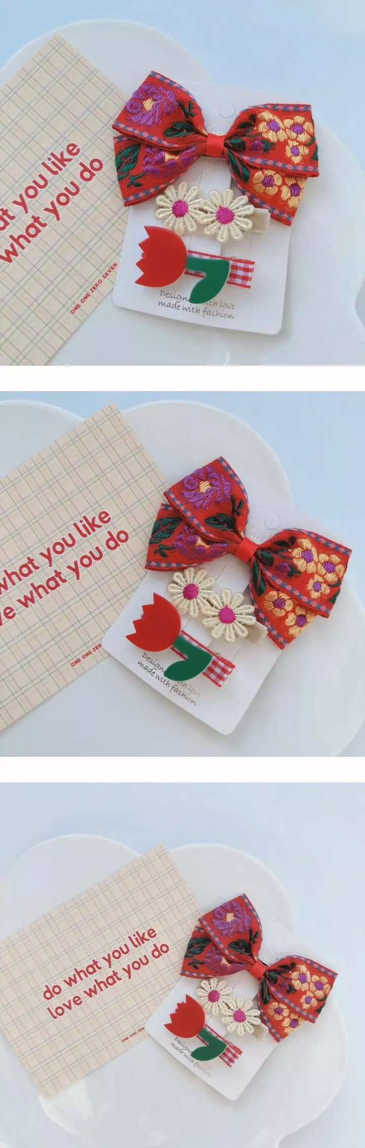 Mins - Korean Baby Fashion - #babyootd - Embrodiery Flower Hairrpin Set