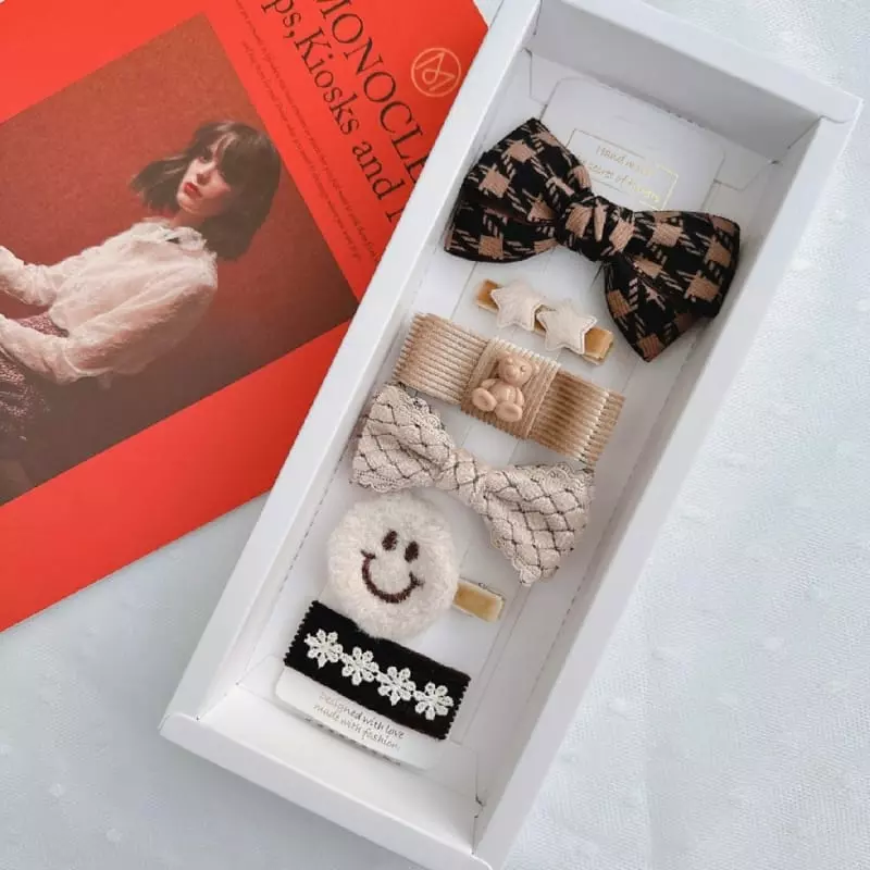 Mins - Korean Children Fashion - #discoveringself - Knit Check Hairpin - 3