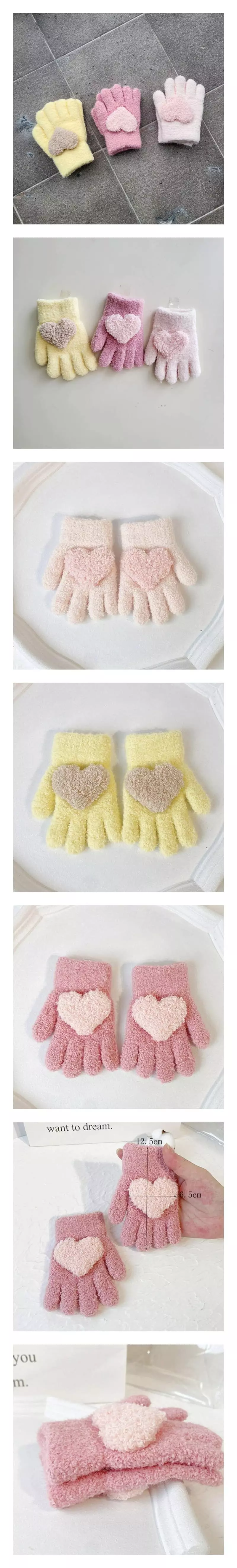 Miso - Korean Children Fashion - #kidsshorts - Heart Finger Gloves 1~4y