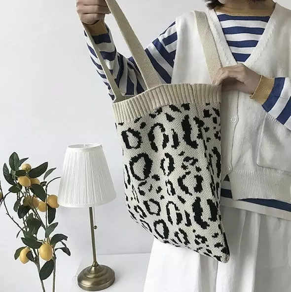 Miso - Korean Children Fashion - #kidsshorts - Lopard Knit Bag - 4