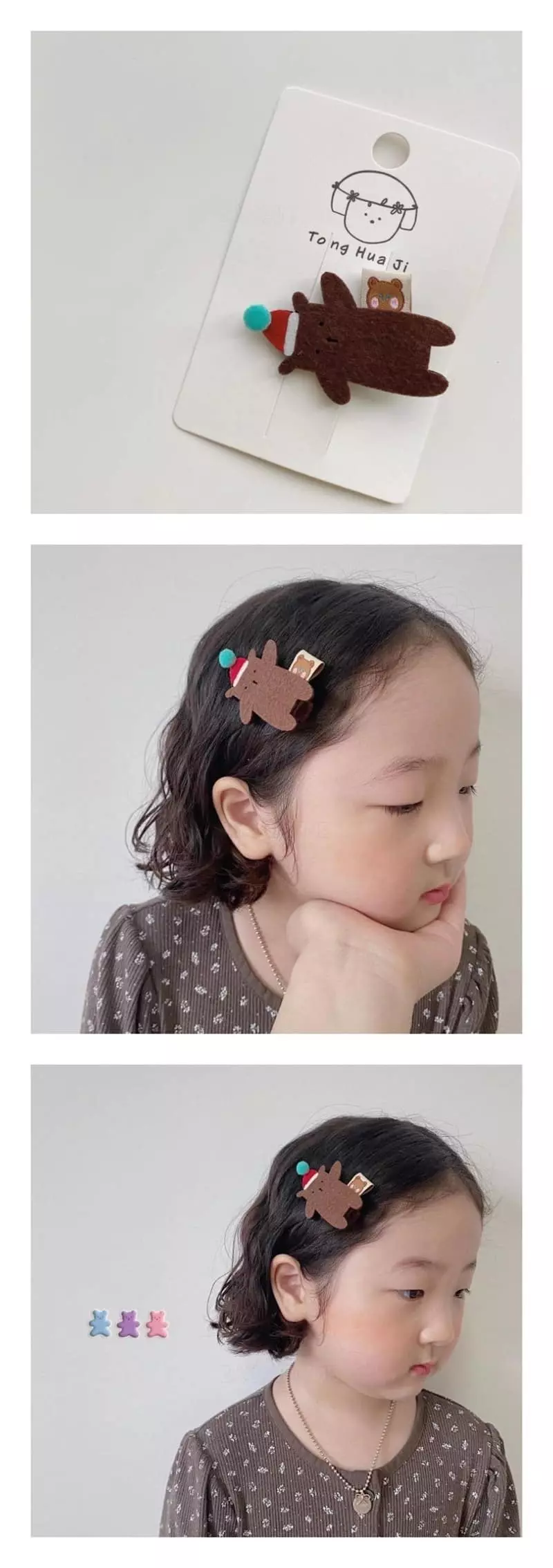 Miso - Korean Children Fashion - #magicofchildhood - Santa Bear Hairpin