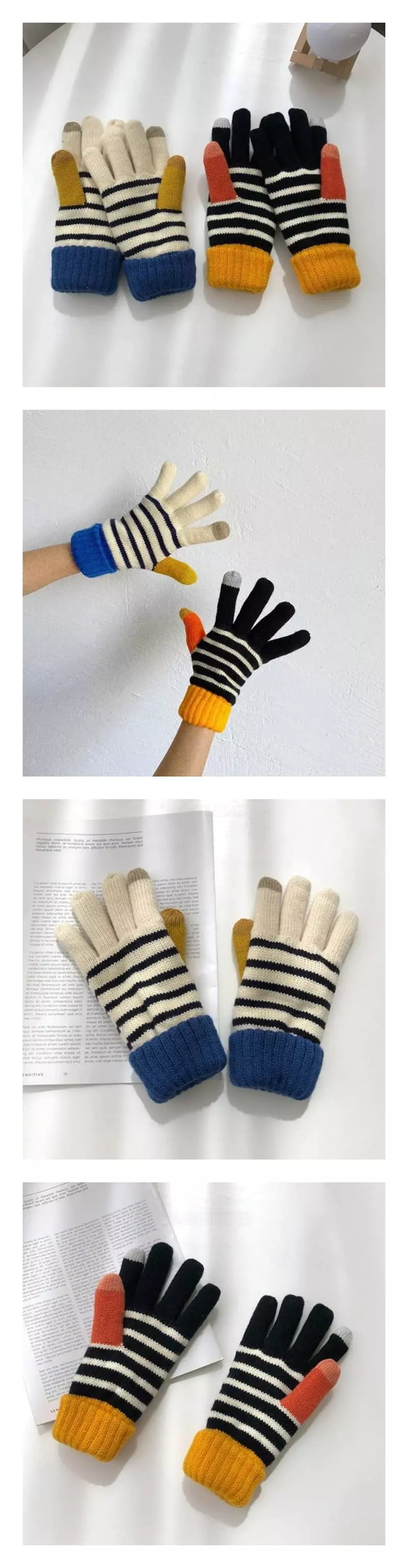 Miso - Korean Children Fashion - #minifashionista - Stripes Finger Gloves