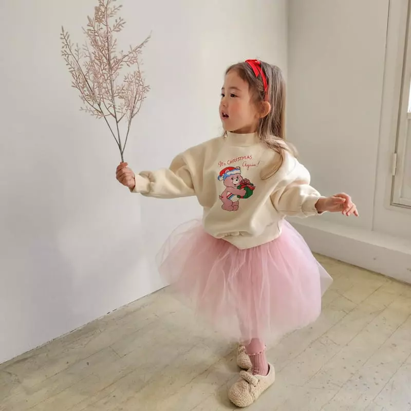 Momo Ann - Korean Children Fashion - #kidsshorts - Santa Bear Sweatshirt - 6
