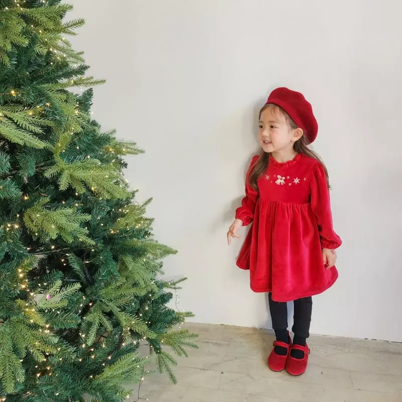 Momo Ann - Korean Children Fashion - #kidsstore - Veloure One-piece - 3