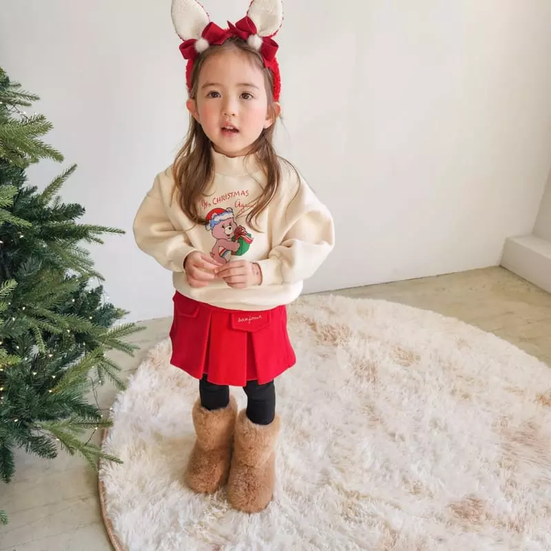 Momo Ann - Korean Children Fashion - #littlefashionista - Santa Bear Sweatshirt - 10