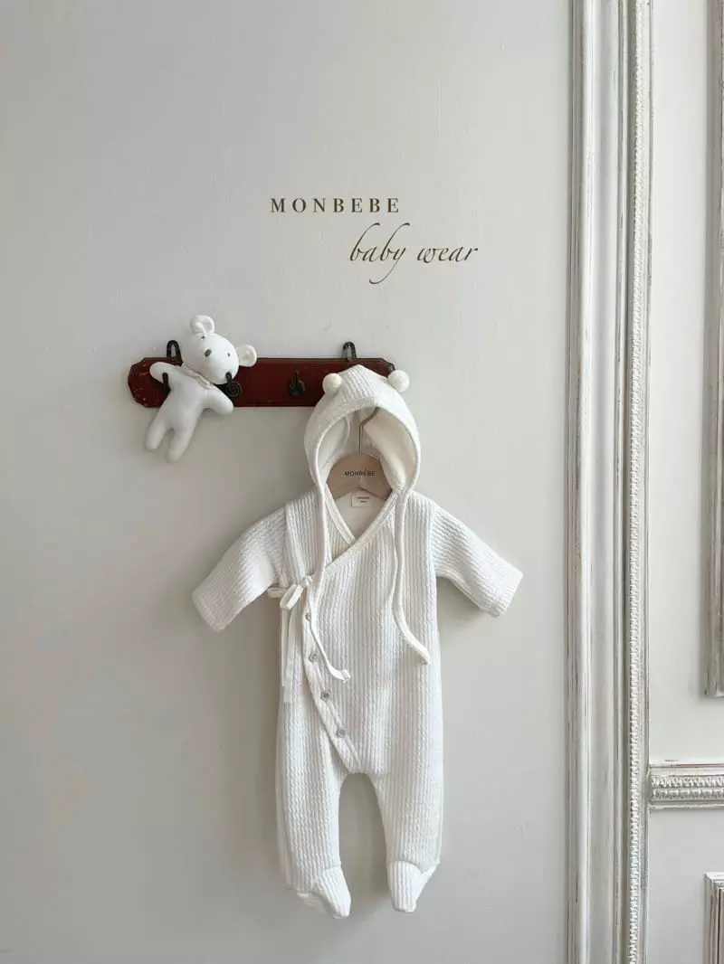 Monbebe - Korean Baby Fashion - #smilingbaby - Magic Cozy Bodysuit with Bonnet - 4
