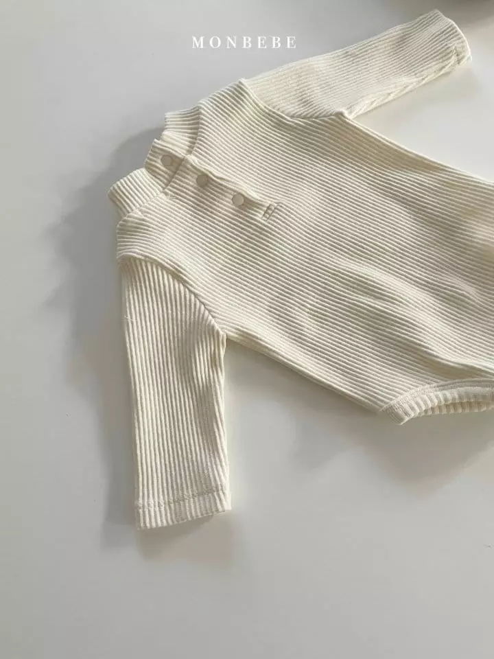 Monbebe - Korean Baby Fashion - #babyboutiqueclothing - Fleece Rib Turtleneck Bodysuit - 9