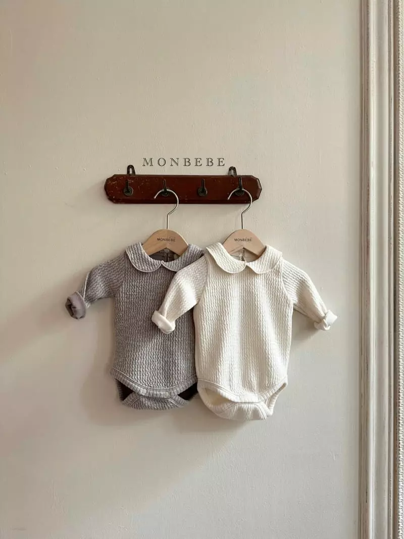 Monbebe - Korean Baby Fashion - #babyboutiqueclothing - Magic Rib Collar Bodysuit - 2