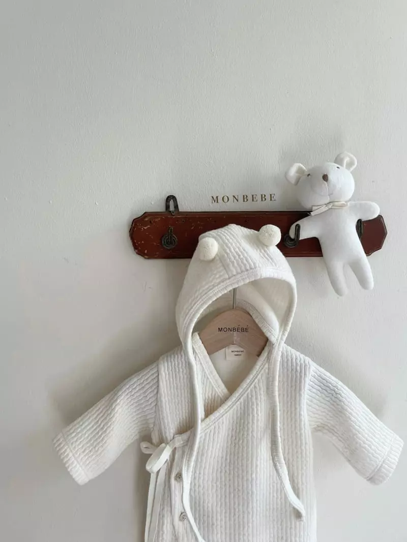 Monbebe - Korean Baby Fashion - #babyboutiqueclothing - Magic Cozy Bodysuit with Bonnet - 5