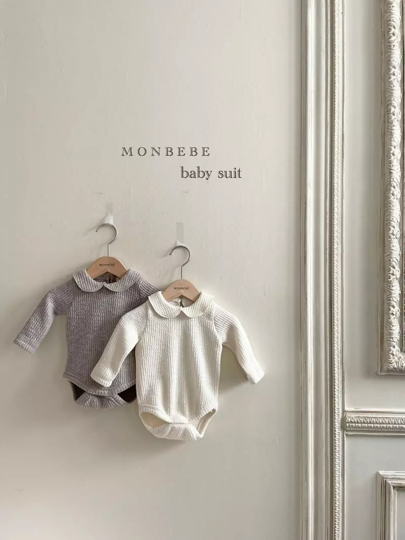 Monbebe - Korean Baby Fashion - #babyclothing - Magic Rib Collar Bodysuit - 3