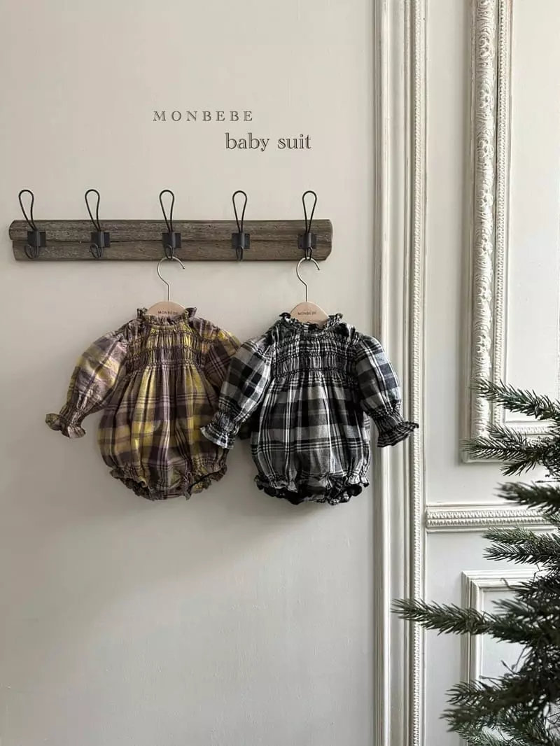 Monbebe - Korean Baby Fashion - #babyfashion - Royal Check Bodysuit - 10