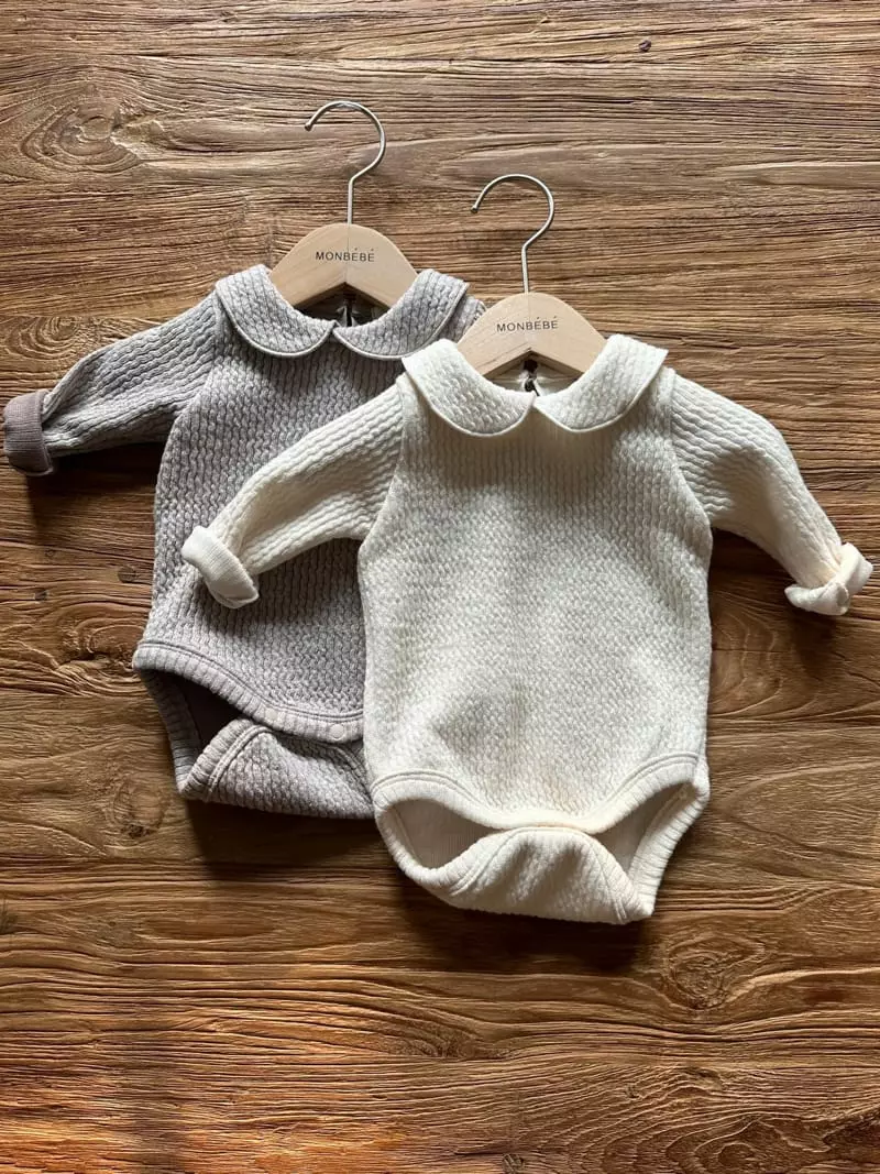 Monbebe - Korean Baby Fashion - #babyfever - Magic Rib Collar Bodysuit - 5